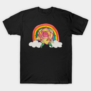 Yellow rose with rainbow T-Shirt